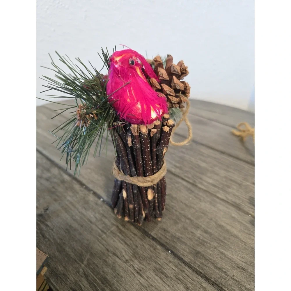 Set Of 8 Rustic Outdoor Cabin Themed Christmas Ornaments
